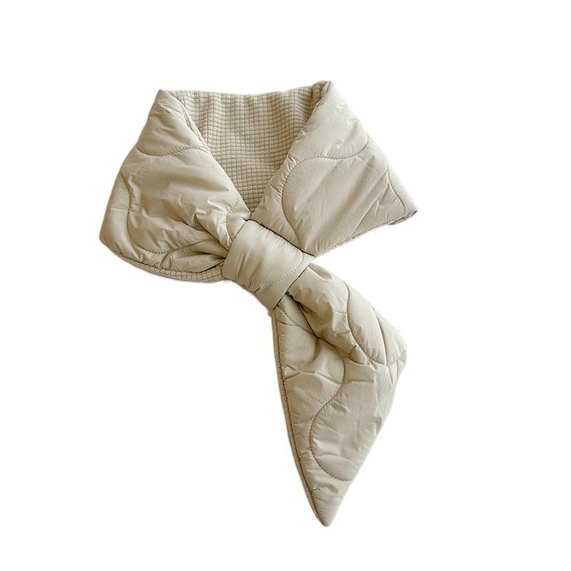 Keep Warm Down Neck Scarf Windproof Thermal Shawl Lazy People Cross Feather Scarf Woman хаки