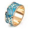 Green Leaf Enamel Handmade Oil Dropping Women's Ring Charm High Luxury Westernized  Prom Fancy Birthday Gift Fashion Jewelry