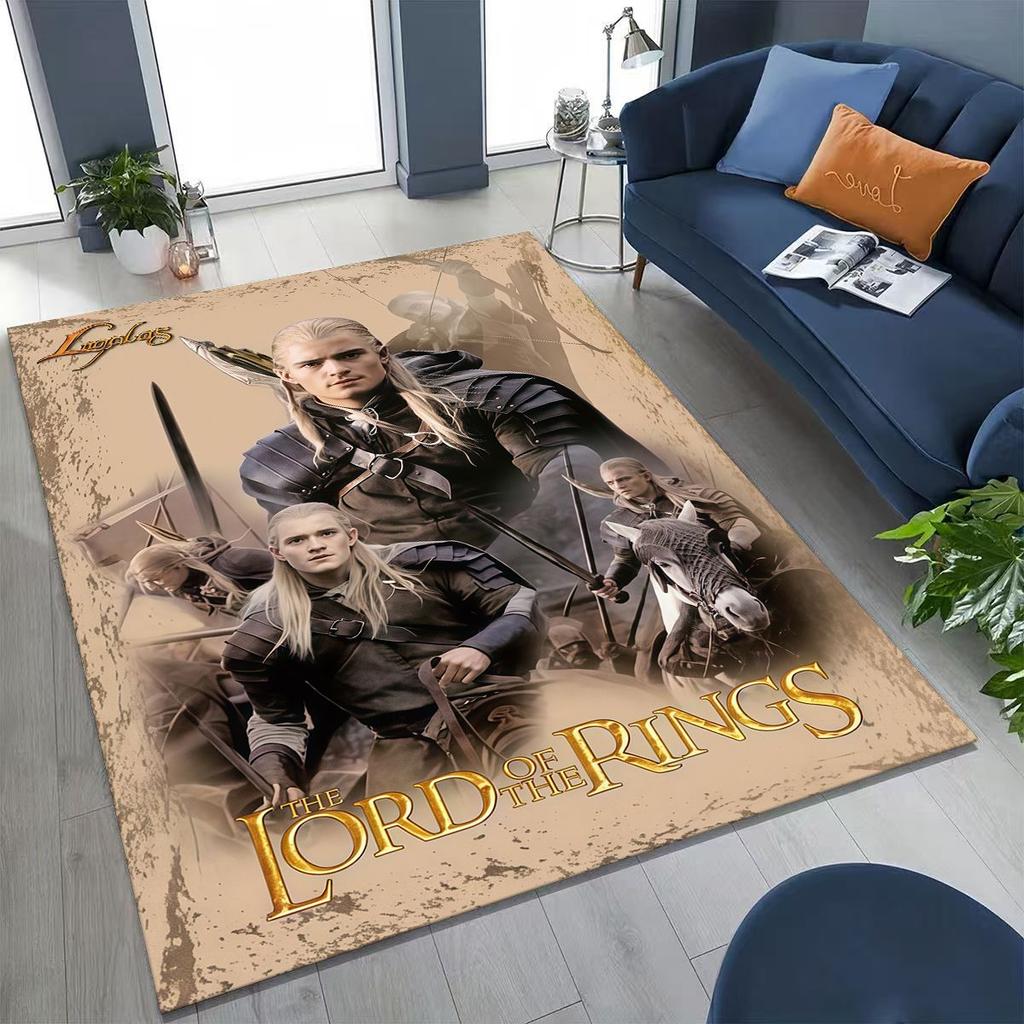 3D L-Lord of The Rings H-Hobbit Movie Board Rug for Bedroom Living Room Sofa Home Doormat Decor, Large Kids Non-slip Floor Mat