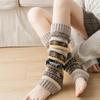 Snowflake Knit Leg Warmers - Mid-Length Calf Socks for Autumn and Winter