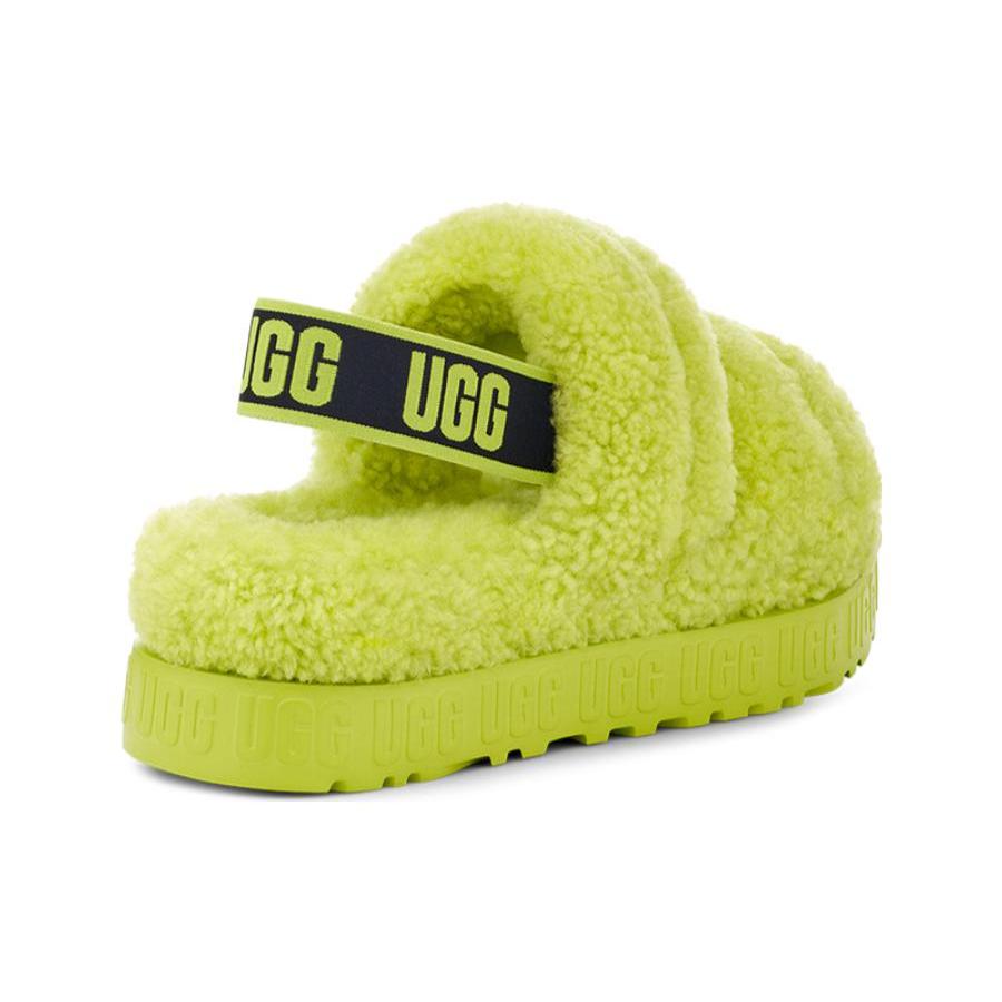 UGG Fluff Shearling Fuzzy Slippers Women's Lime 1120876-KLM