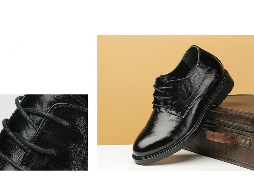 Men's Height-Increasing 8CM Formal Leather Shoes - Korean Style, Pointed Toe, Breathable, Casual, British Trend