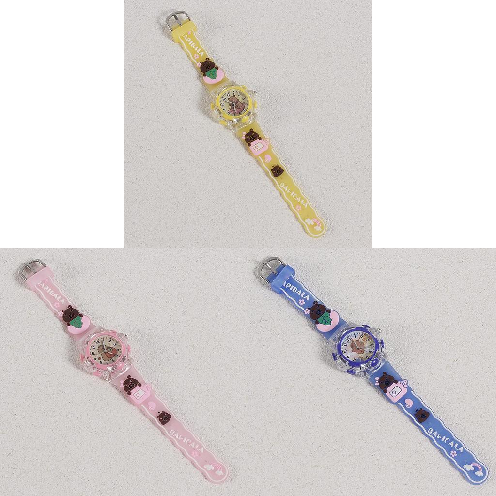 Cartoon Lightup Childrens Quartz Watch With Digital Pointer Decoration For Kids Birthday Gift