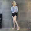 summer lace mesh outer wear cool slippers women's inner height increase thick-soled fisherman shoes bag head casual half drag tide