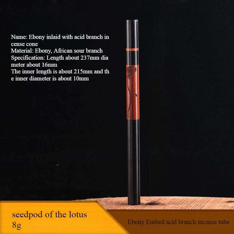 

Sandalwood Incense Tube/Inlaid with Imitation Ivory-lotus Vine Pattern Acid Branch Splicing Circular Zen Storage Stick Incense