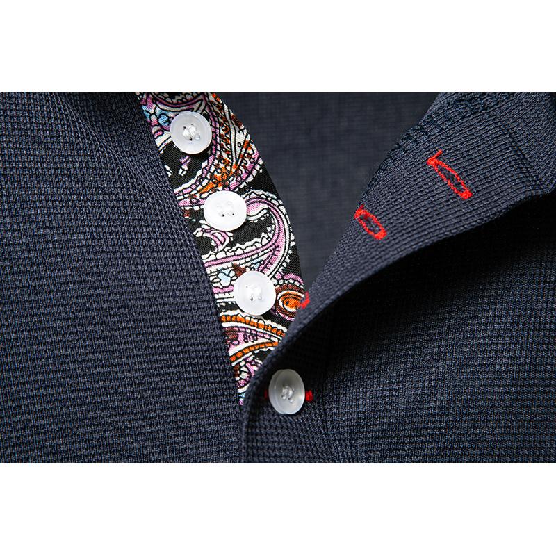 Fashion Paisley Color Block Men's Polo Shirts Solid Color Long Sleeve Polo Shirts For Men New Autumn Social Business Polos Male