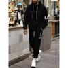 Men's Hooded Sports Suit, Available In Multiple Colors, Featuring Letter Printed Hoodies and Pants, Effortlessly Creating a Street Style Look