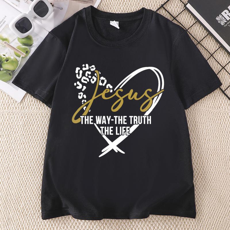 Jesus The Way The Truth The Life T Shirt Bible Verse TShirt Christian TShirt Jesus Lover Tshirt Casual Round Neck Unisex