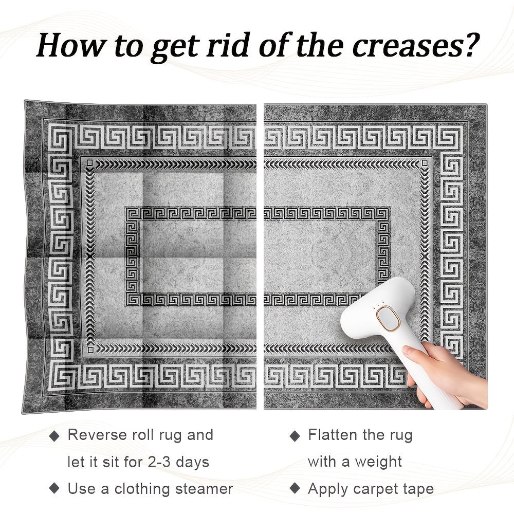 Seven Deer Luxurious Gray Velvet Area Mat - Soft,Chinese Texture Border Design, Perfect for Living Room, Bedroom, Office, or Exhibition Hall