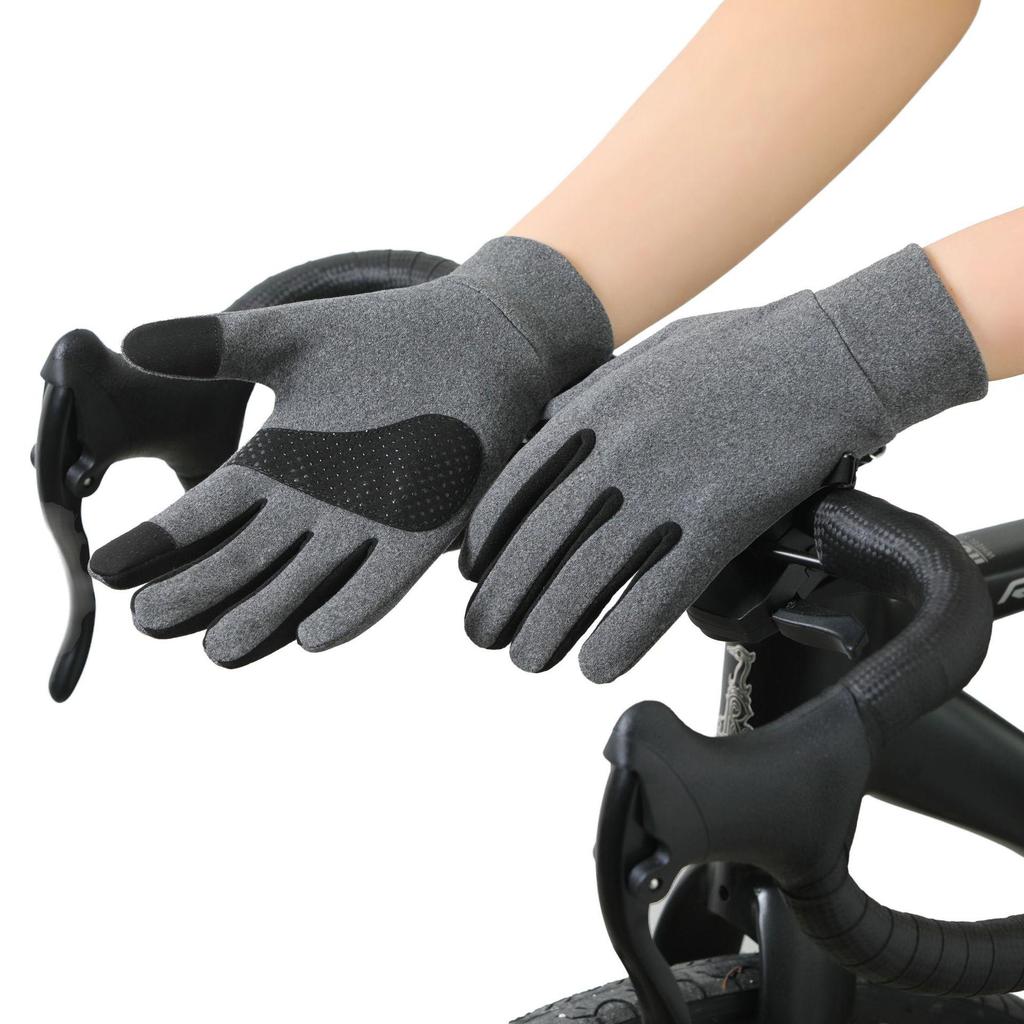 Unisex Velvet Touchscreen Ski & Cycling Liner Gloves: Warm, Cold-Weather Protection for Autumn and Winter