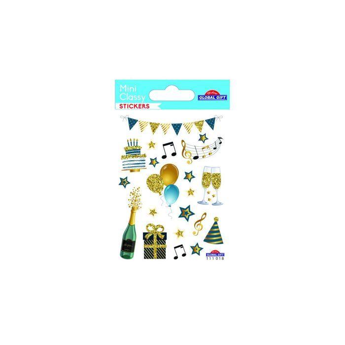 Stickers - Fête d'anniversaire - Paillettes - 1,8 cm