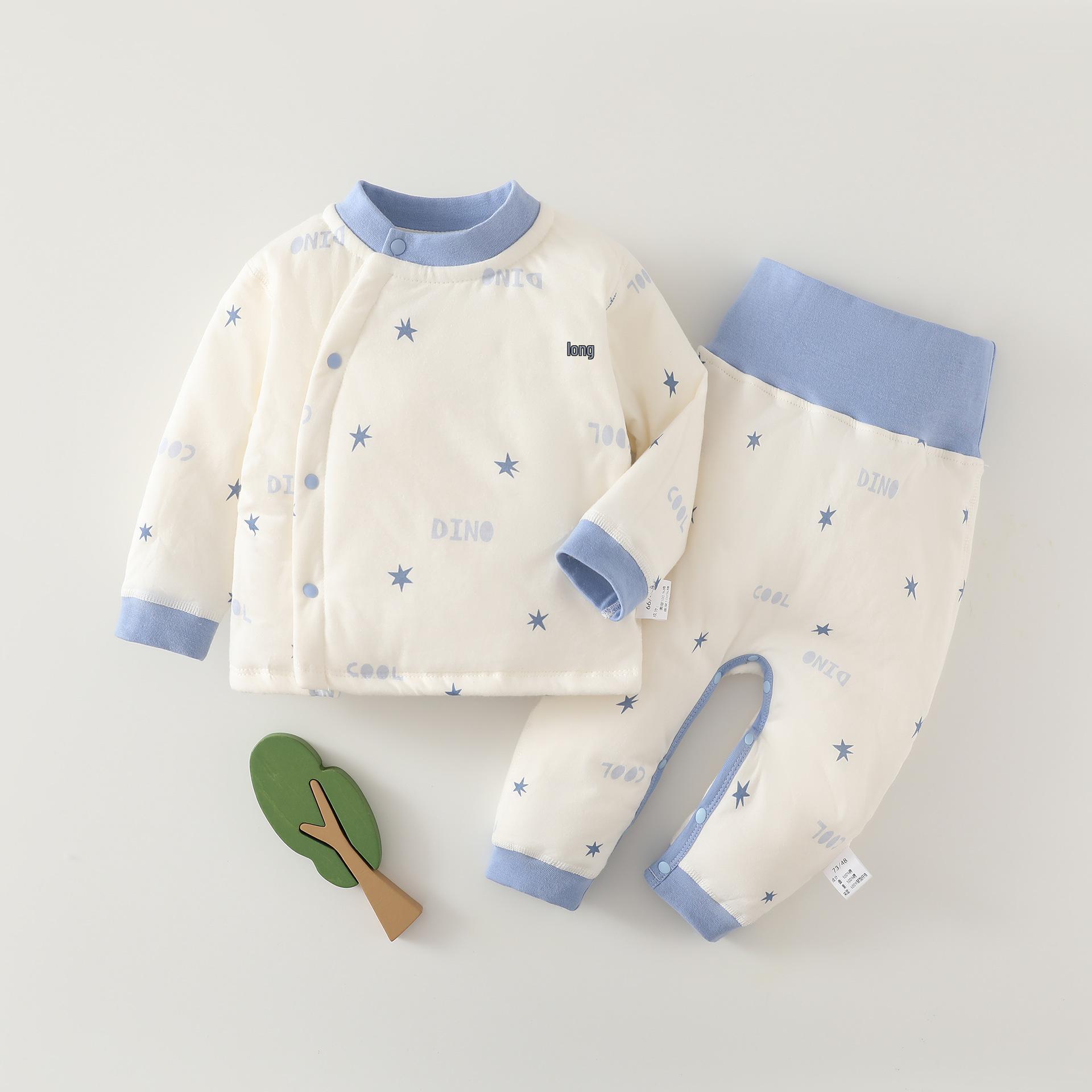 

Двухпредметный стеганый детский комплект: 40 г Трусики с высокой талией, съемные утолщенные трусики для новорожденных, весна и осень. 66 cm