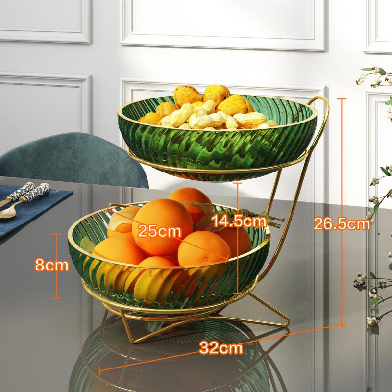 Fruit Tray Home Living Room Tea Table Multi-layer Double-layer Light Luxury High-end Fruit Basket Snack Placing Plate