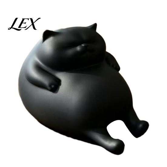 Cute Room Decor Aesthetic 3D Printed Fat Cat Figurine, Lazy Statue, Minimalist Shelf Tabletop Ornament for Office Desk And Desktop Gadgets Stress