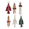 1/3Pcs Christmas Pendant with Golden Bells Colorful Rope Hand-Woven Christmas Tree Shape Seasonal Pendant Holiday Decoration