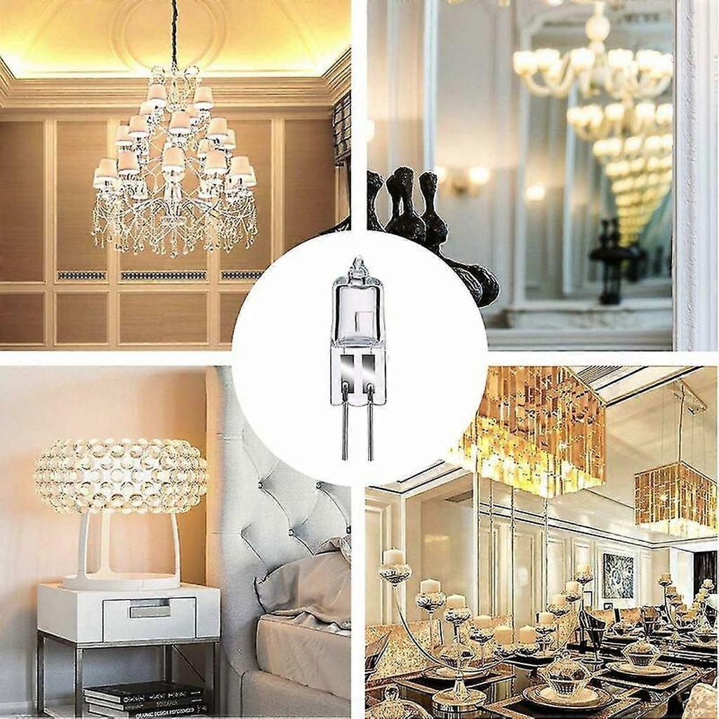 Halogen Bulbs G4 35W 12V, Warm White 2800K, Dimmable Transparent Capsule 10 Pieces