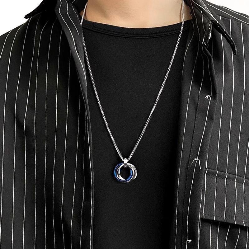 Colier Hip-Hop Trendy din Oțel Titan pentru Bărbați - Fashionabil, Versatil și Accesoriu Emoțional pentru Cuplu.