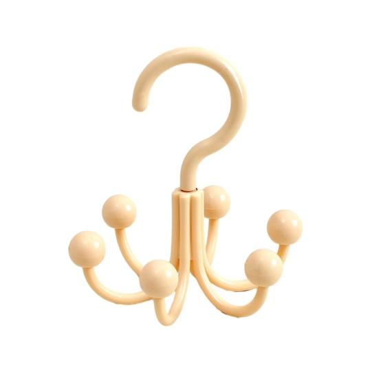 

Hook with Six-claw Design Space Saving Hangers No-Punch Durable Load-bearing Hook for Kitchen Bathroom Bedroom бежевый