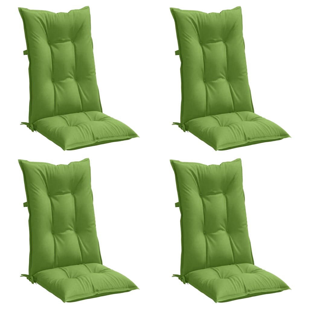 High Back Seat Cushions 4 Pcs Melange Green 120 X 50 X 7 Cm Fabric