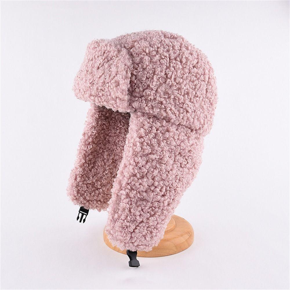 Thickened Plush Hat Winter Warm Ear Protection Cute Lei Feng Hat  for Outdoor Riding