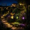 Automatic Dusk To Dawn Lights 2Pcs Solar Hanging Bee Lanterns, Waterproof Decorative Garden Lights, Cute Metal Yard Ornaments Insect Night for