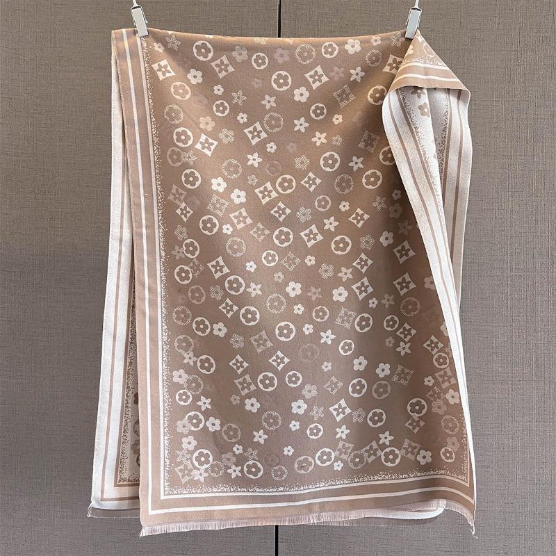 

Women s autumn high-end warm scarf imitation cashmere scarf medium and long outer shawl single-sided printed scarf 185*65CM