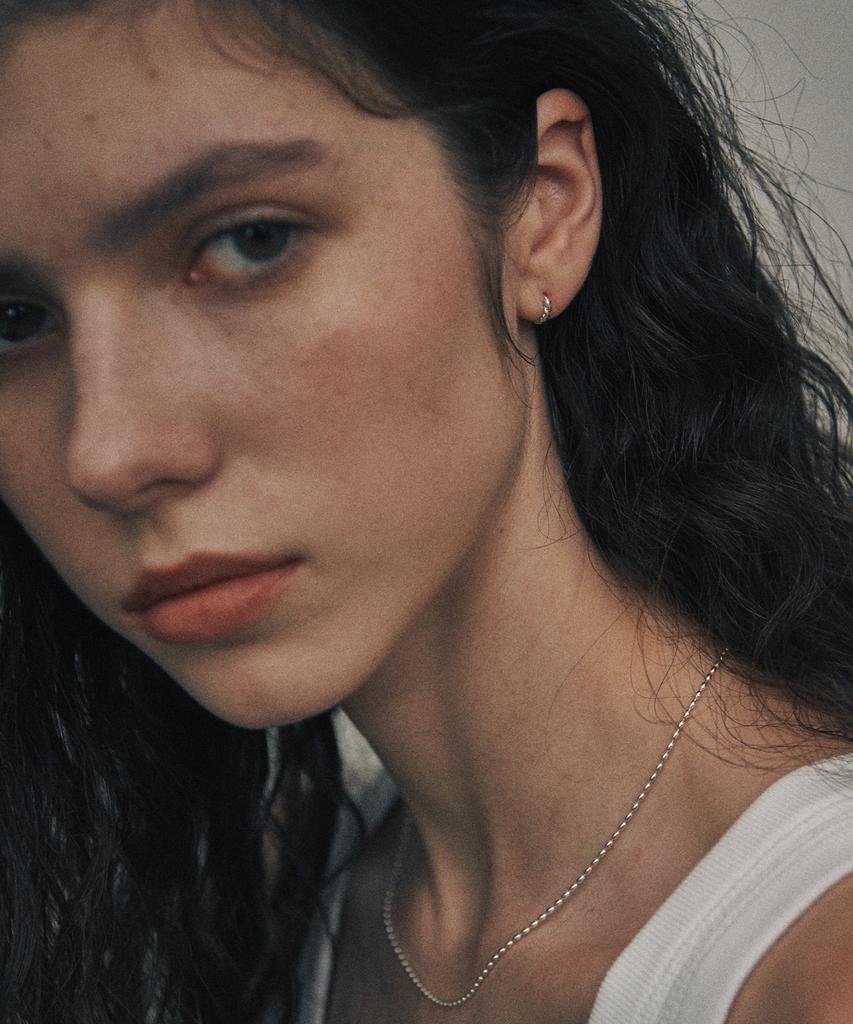 Verte [925 Silver] Deux.Silver.196 / Mini Bout Earring (Silver)
