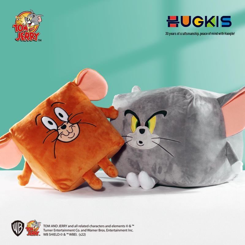 Tom and Jerry Plush Nap Pillow: Cute Cartoon Tom Cat & Jerry Mouse Cushion for Kids