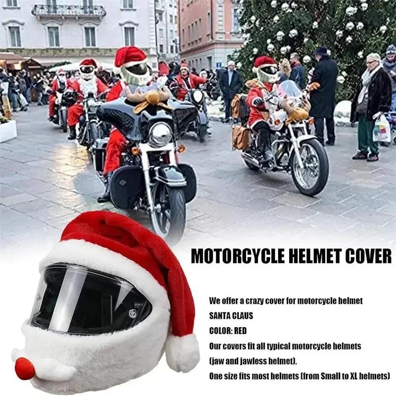 Santa Cyklistická přilba Vánoční Motocyklová přilba Celoobličejová Bezpečná čepice Santa Claus Závodní čepice Veselé Vánoce dekorace dárek