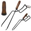 LUHANA Fire Tongs Firewood Spring Camp Charcoal Easy Women Use (Black Walnut) Sports Outdoor