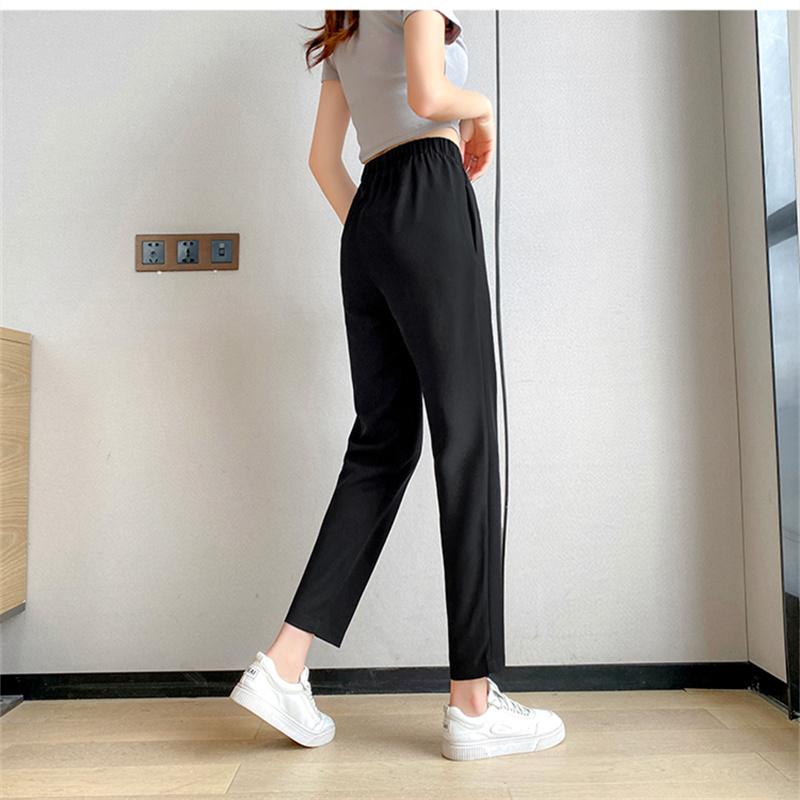 Spring Autumn High Waist Korean Style Elegant Soft Popular Fashion Comfortable Lady PantsWomen Solid Baggy Simple Haren pants