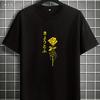 Summer Unisexs Adult American Style Rose Flower Print Cotton Breathable Shortsleeved Simple Tshirt Loose And Comfortable