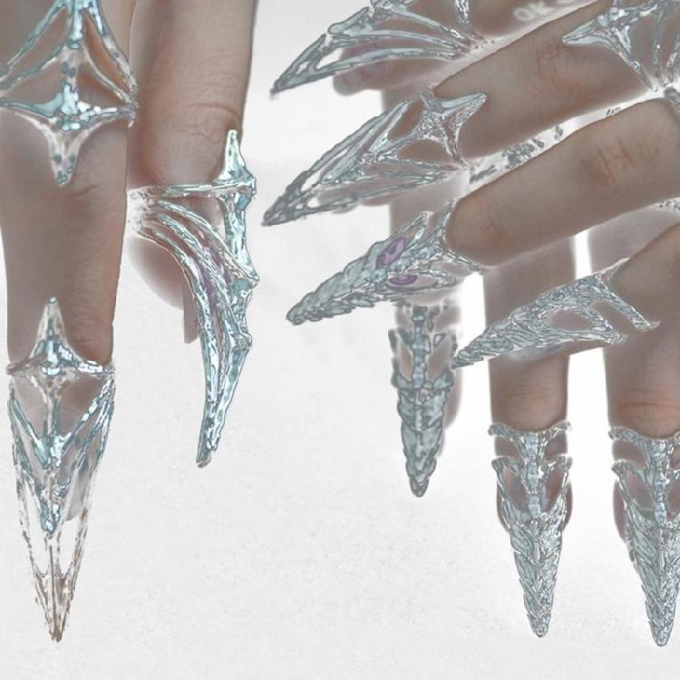 Finger Nail Tip Claw Rings Nail Jewelry Copper Texture with Adjustable Size for Fashion Women Seeking Elegance and Style