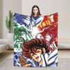 Saint Seiya Anime Blanket Knights of the Zodiac  Flannel Novelty Breathable Throw Blanket for Coverlet  Winter