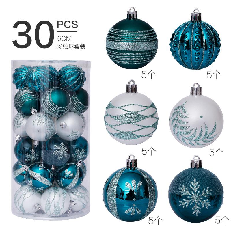 Assorted Color Christmas Ornaments 2026 New Year Special-shaped Painted Christmas Ball Set Christmas Tree Pendant
