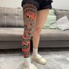 1 Paar Atmungsaktive Tattoo-Socken Japanischer Stil Ganzbein-Strumpf Herren Sonnenschutzsocken Angeln