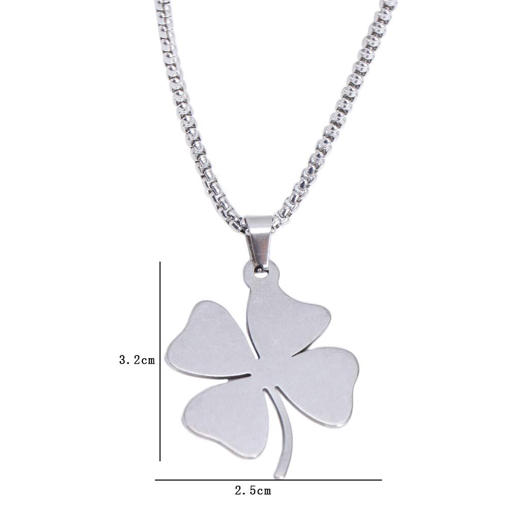 Luxuriöse Halskette mit Anhänger in Form eines vierblättrigen Kleeblatts, floraler Schmuck, silberne Schlüsselbeinkette, Geschenk