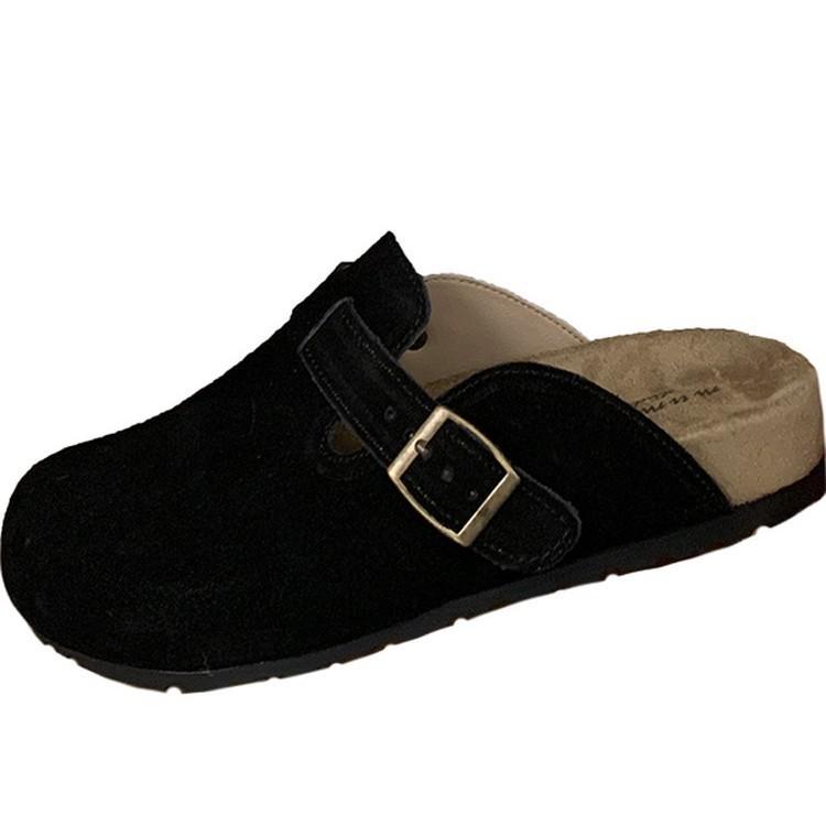 Baotou Drag Women's Thick-soled Outer Wear Versatile Retro 2025 Autumn New Soft-soled Casual Birkenstocks Flat-soled Half-slippers