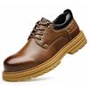 Outdoor Platform Work Shoes for Men Autumn Winter New Designer Leather Shoes Male Fashion Big Head Retro Casual Shoes Man