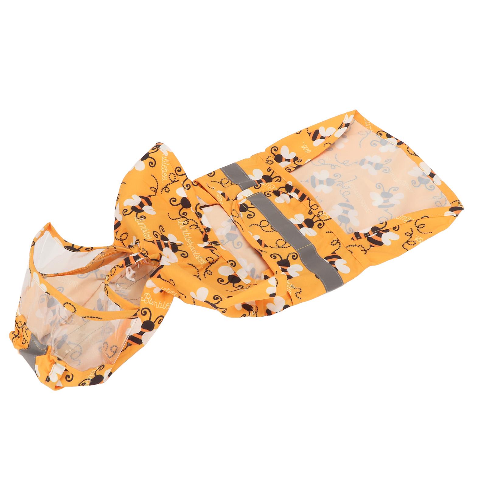 

Dog Raincoat Reflective Breathable Lightweight Bee Pattern Puppy Rain Jacket with Hood for Hiking Camping Walking XXL XXL