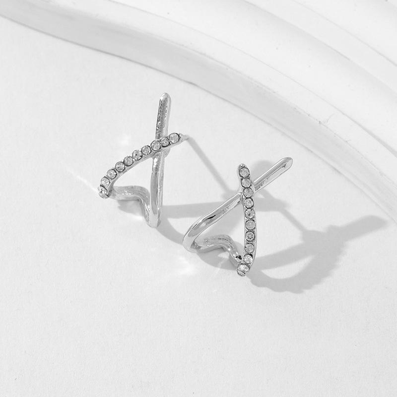 LATS Trendige Goldfarbene Kreuz-Steck-Ohrringe für Damen Zierlich Einfach Minimalistisch Ohrring Modeschmuck Partygeschenke Großhandel