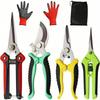 1Set Heavy Duty Garden Pruning Shears Handheld Scissors Set Includes Gardening Gloves for Tree Trimming Secateurs Bypass Shears.