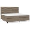 3142045 vidaXL Lit à sommier tapissier avec matelas Taupe 200x200 cm Tissu