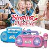 Gold Toy Kids Cartoon Music Microphone With Stand Can Connect With Mp3,Real Echo Sounds Toys Gift