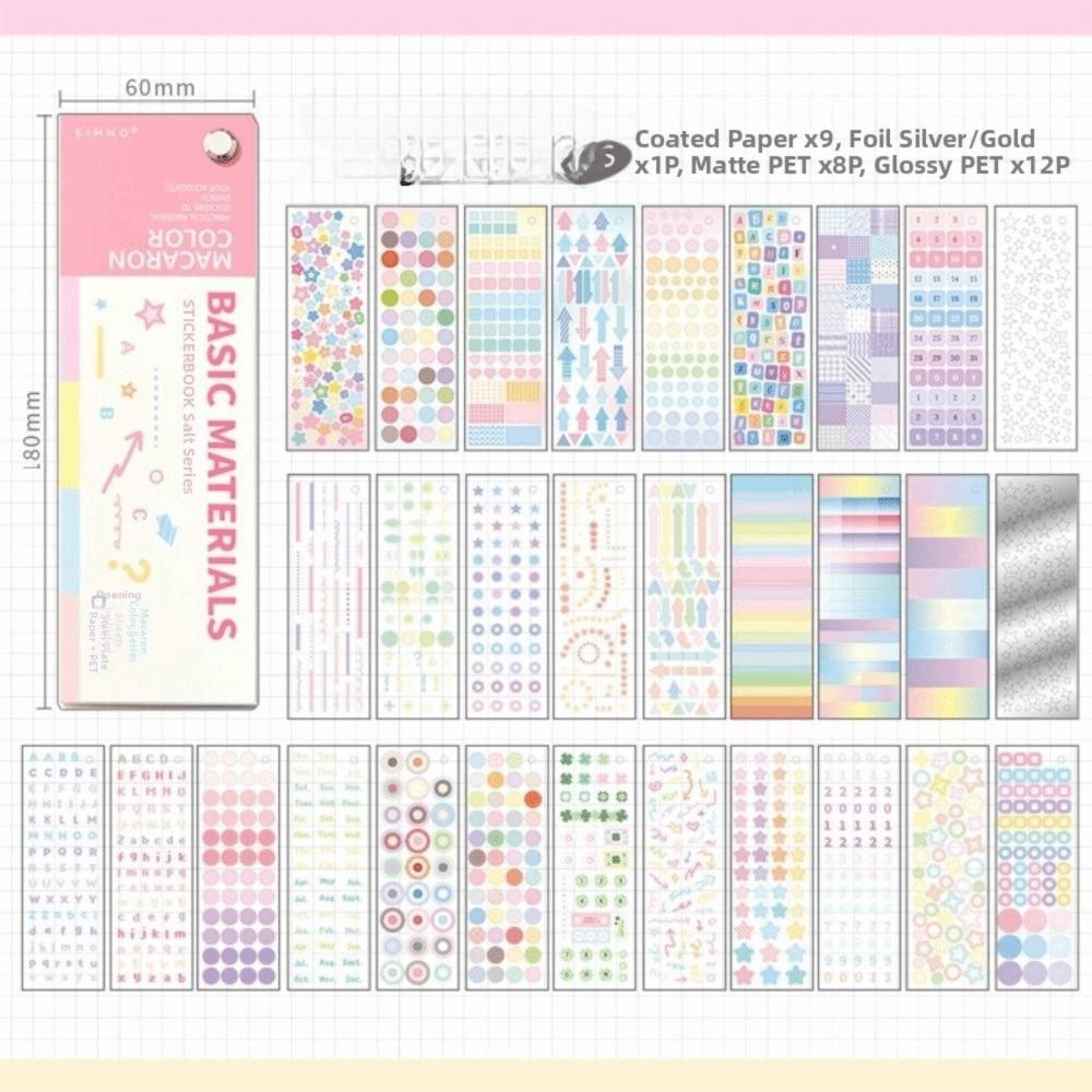 32Pcs Multi Material Die-cutting Sticker Book Diary Collage Aesthetics Scrapbooking Stickers Decoration Colored Marks Sticker