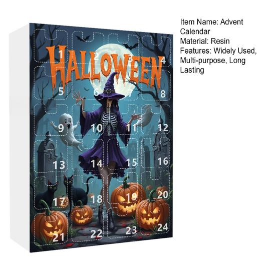 Horror Halloween Advent Calendar Versatile Festive Party 24 Days of Spooky Countdown Pendant Holiday Gifts for Boys Girls
