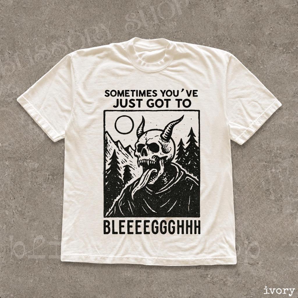 Funny Blegh Shirt, Vintage Skeleton Meme Tee, Retro Gothic Skeleton Shirt, Metalhead Gift, Tattoo Skeleton T-shirt