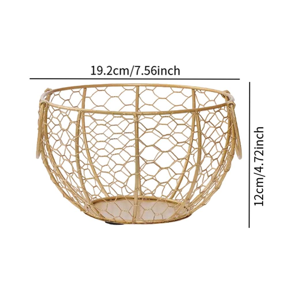 Metal Wire Egg Basket for Collecting Fresh Eggs Sturdy Versatile Egg Holder for Dining Table Kitchen Countertop Farmhouse