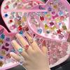 Children's ring little princess cute girl gemstone cartoon jewelry little girl baby shiny rhinestone ring