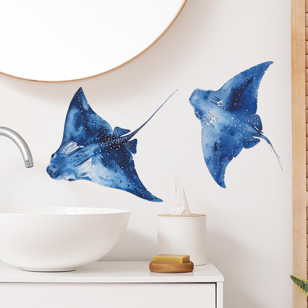 Cartoon Sea Devil Fish Bedroom Home Bathroom Background Landscaping Wall Sticker